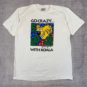 Joe Average Shirt Mens XL White Vintage 1992 Go Crazy With Koala Single Stitch